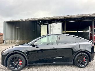 Schadeauto Tesla Model Y Long Range RWD 75kWh 351pk aut - pano - leer - carbon - 360cam - stoelverw v+a - multimedia achter - full self driving 2024/5