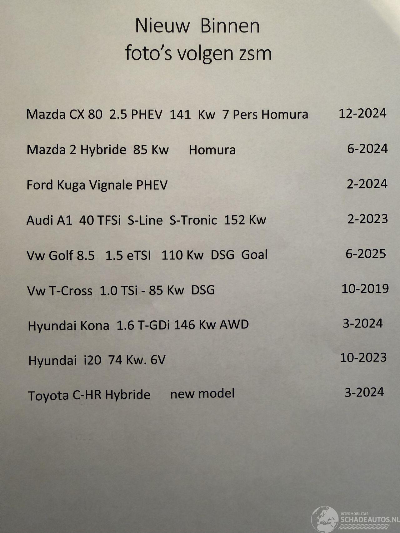 Mazda CX 80 2.5 -141 Kw PHEV. Plug-In. 7 pers