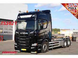 krockskadad bil vrachtwagen Scania R R530 V8 Facelift Hiab 26t. Full Air ACC Leder 6X2 201.318 km! 2024/12